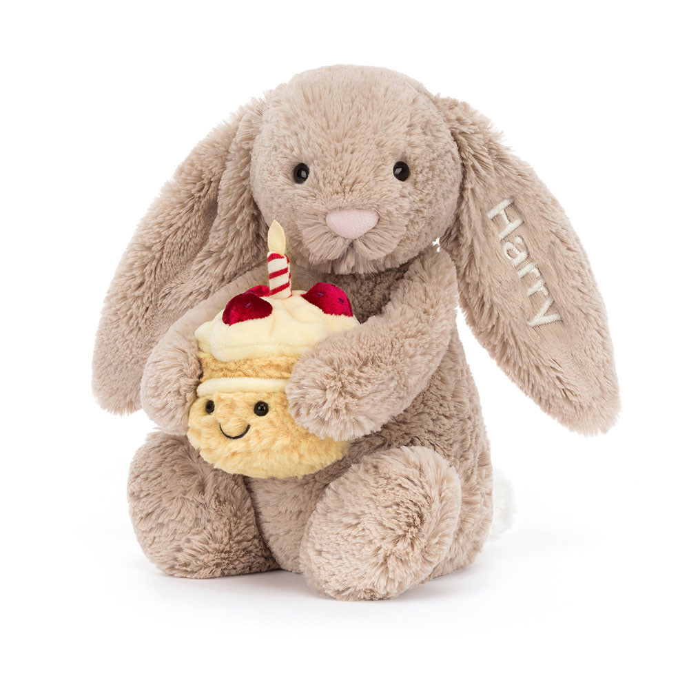 Personalized Bashful Beige Bunny 'Birthday'